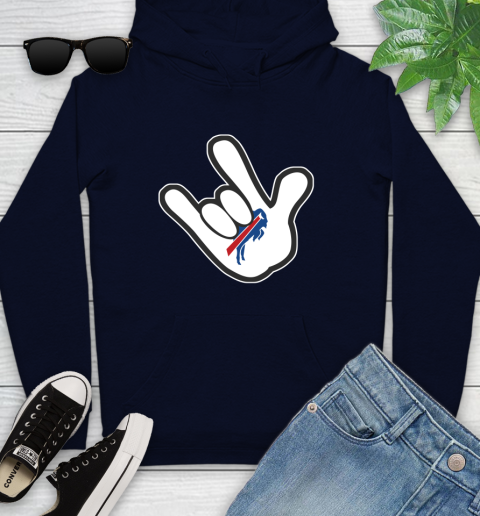 Buffalo Bills NFL Football Mickey Rock Hand Disney Youth Hoodie 4
