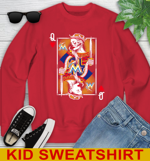 MLB Baseball Miami Marlins The Queen Of Hearts Card Shirt Youth Sweatshirt 7