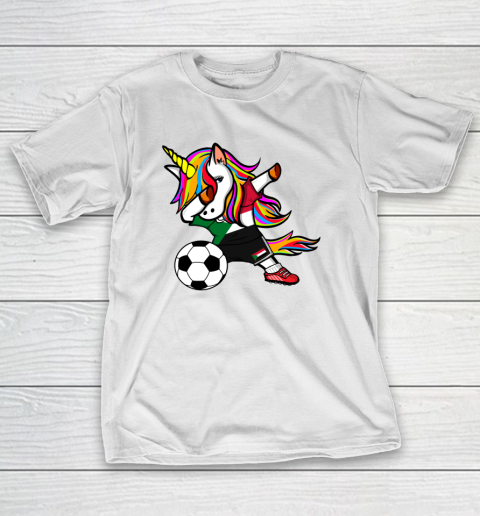 Funny Dabbing Unicorn Sudan Football Sudanese Flag Soccer T-Shirt