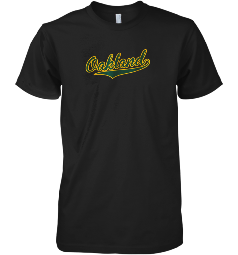 Oakland Shirt  Baseball Script Premium Men's T-Shirt