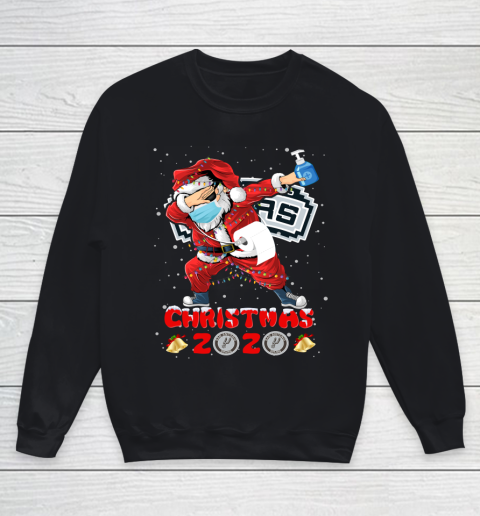 San Antonio Spurs Funny Santa Claus Dabbing Christmas 2020 NBA Youth Sweatshirt