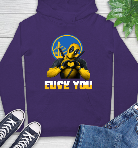 NBA Golden State Warriors Deadpool Love You Fuck You Basketball Sports Hoodie 5