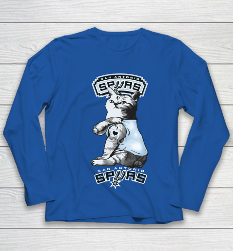 NBA Basketball My Cat Loves San Antonio Spurs Youth Long Sleeve 7