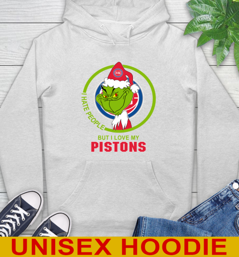 Detroit Pistons NBA Christmas Grinch I Hate People But I Love My Favorite Basketball Team Hoodie