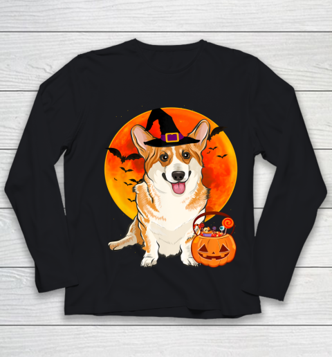 Dog Halloween Pembroke Welsh Corgi Jack O Lantern Pumpkin T Shirt.6YS5TYUNC4 Youth Long Sleeve