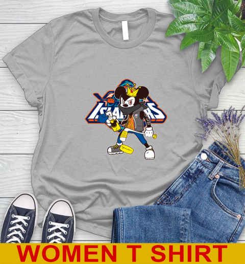 New York Islanders NHL Hockey Mickey Peace Sign Sports Women's T-Shirt 5