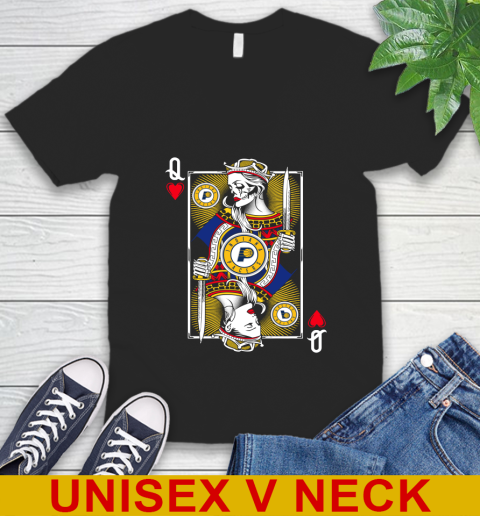 NBA Basketball Indiana Pacers The Queen Of Hearts Card Shirt V-Neck T-Shirt