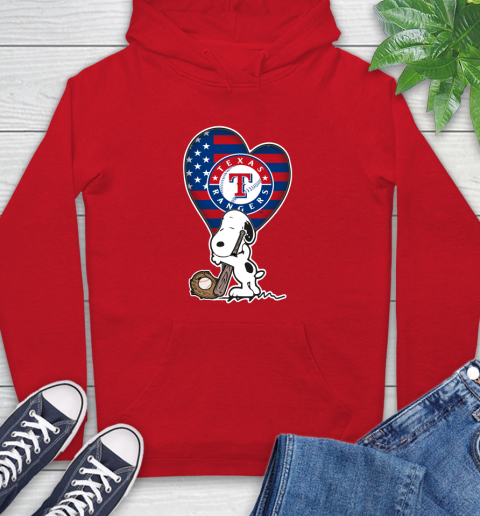 Texas Rangers MLB Baseball The Peanuts Movie Adorable Snoopy Hoodie 10