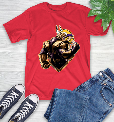 NFL Thanos Avengers Endgame Football Sports Minnesota Vikings T-Shirt 10
