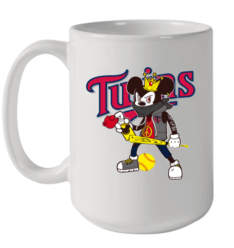 Minnesota Twins MLB Baseball Mickey Peace Sign Sports Ceramic Mug 15oz