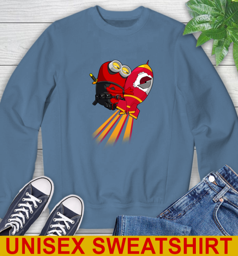 NBA Basketball Portland Trail Blazers Deadpool Minion Marvel Shirt Sweatshirt 10