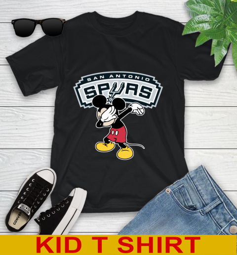San Antonio Spurs NBA Basketball Dabbing Mickey Disney Sports Youth T-Shirt 2