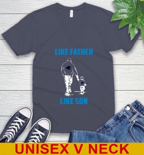 Carolina Panthers NFL Football Like Father Like Son Sports V-Neck T-Shirt 7