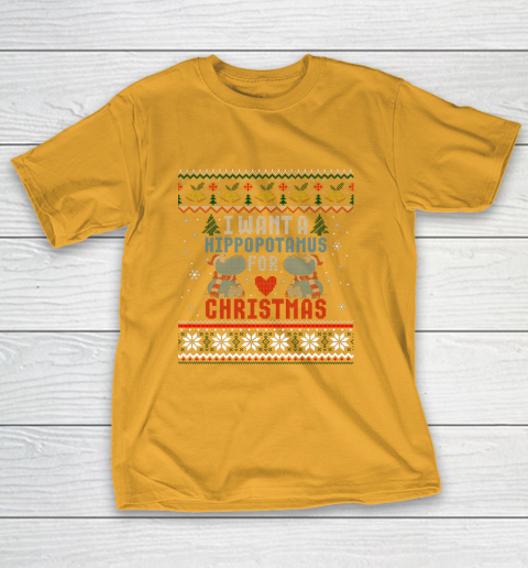 I Want A Hippopotamus For Christmas Ugly Xmas T-Shirt 2