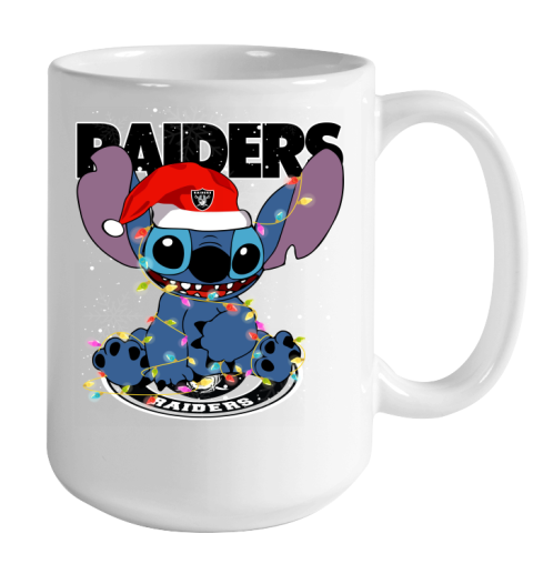 Oakland Raiders NFL Football noel stitch Christmas Color Changing Mug 15oz 2