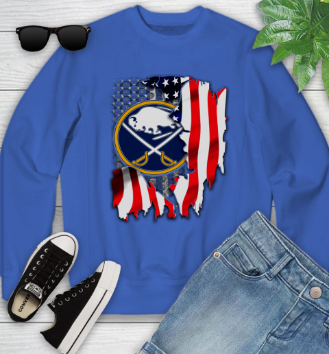 Buffalo Sabres NHL Hockey American Flag Youth Sweatshirt 7