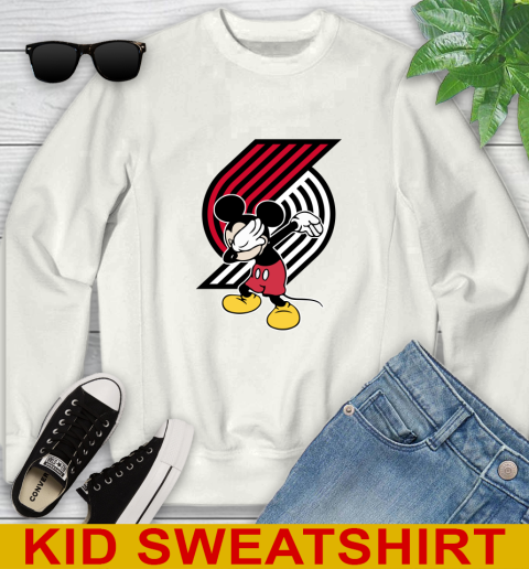 Portland Trail Blazers NBA Basketball Dabbing Mickey Disney Sports Youth Sweatshirt
