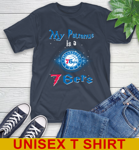 NBA Basketball Harry Potter My Patronus Is A Philadelphia 76ers T-Shirt 3
