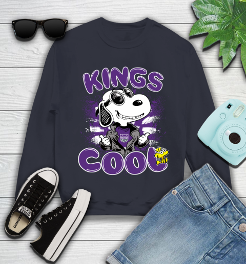 NBA Basketball Sacramento Kings Cool Snoopy Shirt Youth Sweatshirt 2