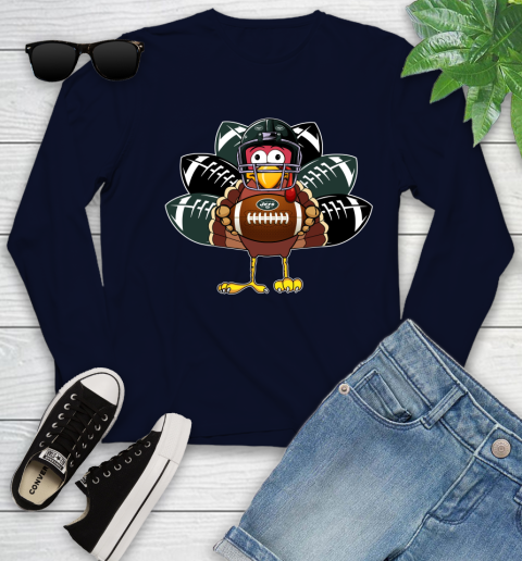 New York Jets Turkey Thanksgiving Day Youth Long Sleeve 3
