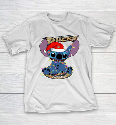 Anaheim Ducks NHL Hockey noel stitch Christmas T-Shirt