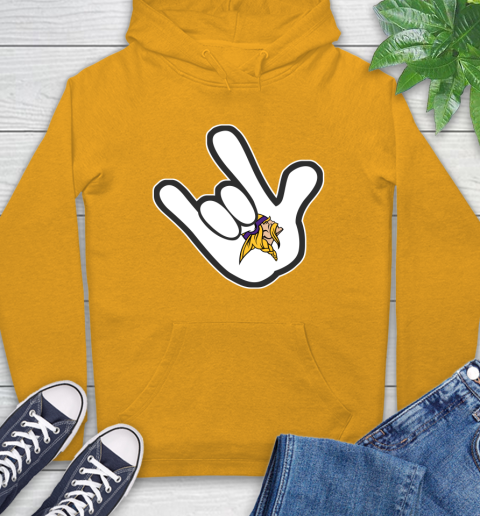 Minnesota Vikings NFL Football Mickey Rock Hand Disney Hoodie 3