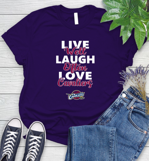NBA Basketball Cleveland Cavaliers Live Well Laugh Often Love Shirt Women's T-Shirt 4