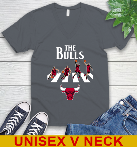 NBA Basketball Chicago Bulls The Beatles Rock Band Shirt V-Neck T-Shirt 4