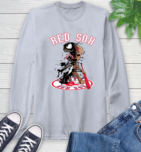 MLB Boston Red Sox Baseball Venom Groot Guardians Of The Galaxy Long Sleeve T-Shirt 6