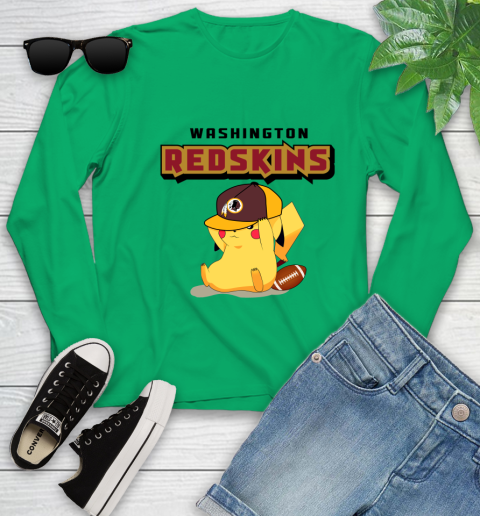 NFL Pikachu Football Washington Redskins Youth Long Sleeve 6
