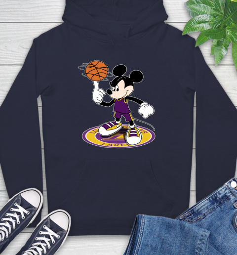NBA Basketball Los Angeles Lakers Cheerful Mickey Disney Shirt Hoodie 4