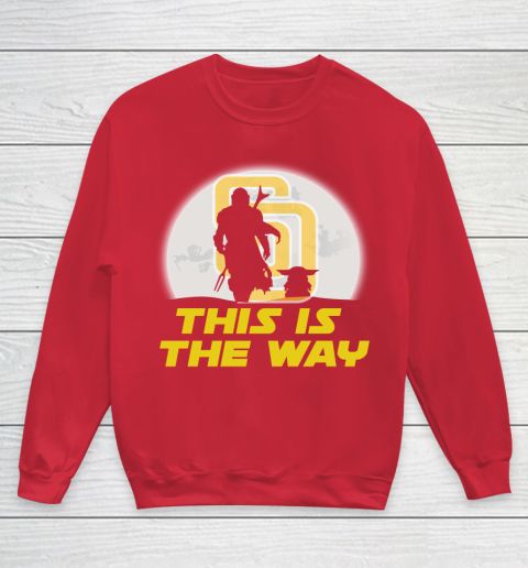 San Diego Padres MLB Baseball Star Wars Yoda And Mandalorian This Is The Way Youth Sweatshirt 7