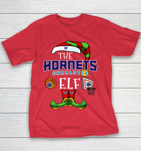 Charlotte Hornets Christmas ELF Funny NBA Youth T-Shirt 7