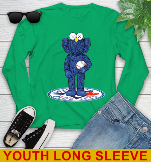 MLB Baseball Toronto Blue Jays Kaws Bff Blue Figure Shirt Youth Long Sleeve 7
