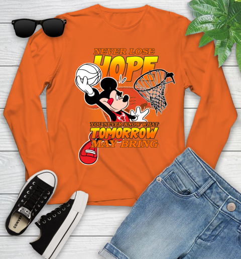 Chicago Bulls NBA Basketball Mickey Disney Never Lose Hope Youth Long Sleeve 3