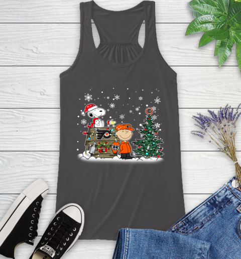 NHL Philadelphia Flyers Snoopy Charlie Brown Woodstock Christmas Stanley Cup Hockey Racerback Tank 11