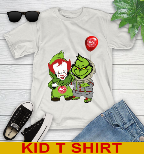 Atlanta Hawks Baby Pennywise Grinch Christmas NBA Basketball Youth T-Shirt 12