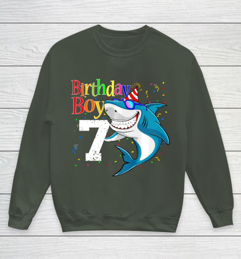 Kids 7th Birthday Boy Shark Shirts 7 Jaw Some Four Tees Boys 7 Years Old Youth Sweatshirt 8