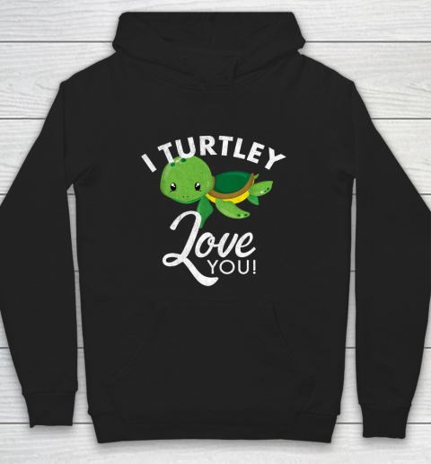 Cute Valentines Turtle I Turtley Love You Valentine Gift Hoodie