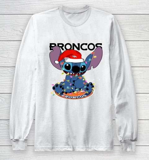 Denver Broncos NFL Football noel stitch Christmas Long Sleeve T-Shirt