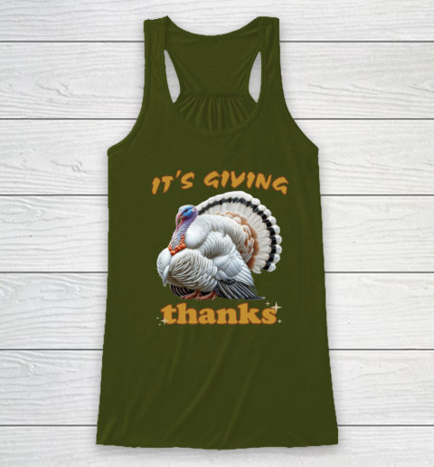 It's Giving Thanks Turkey Thanksgiving Racerback Tank 2