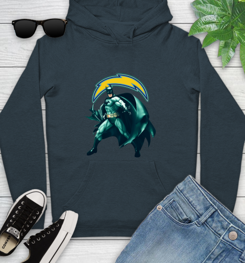 NFL Batman Football Sports Los Angeles Chargers Youth Hoodie 8