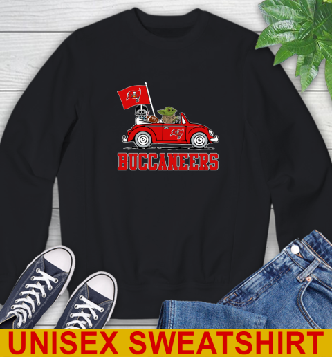 NFL Football Tampa Bay Buccaneers Darth Vader Baby Yoda Driving Star Wars Shirt Sweatshirt 2