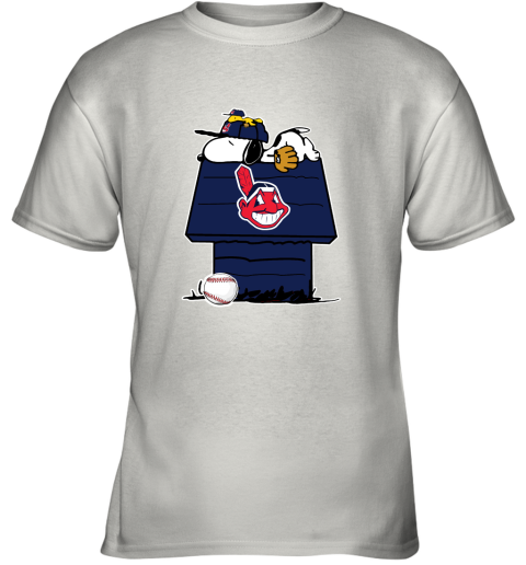 Cleveland Indians Snoopy And Woodstock Resting Together MLB Youth T-Shirt