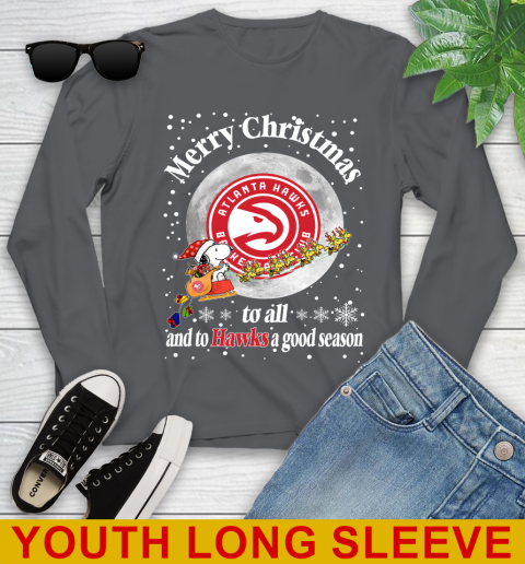 Atlanta Hawks Merry Christmas To All And To Hawks A Good Season NBA Basketball Sports Youth Long Sleeve 9