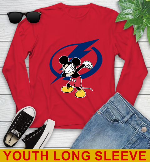 Tampa Bay Lightning NHL Hockey Dabbing Mickey Disney Sports Youth Long Sleeve 11