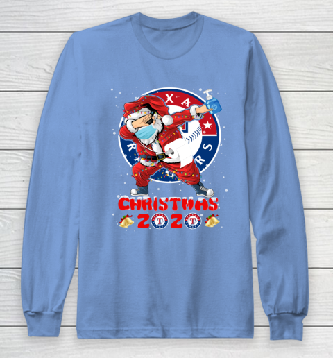 Texas Rangers Funny Santa Claus Dabbing Christmas 2020 MLB Long Sleeve T-Shirt 8