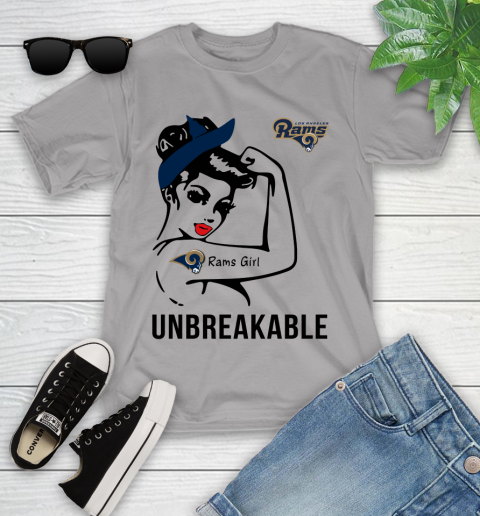 NFL Los Angeles Rams Girl Unbreakable Football Sports Youth T-Shirt 2