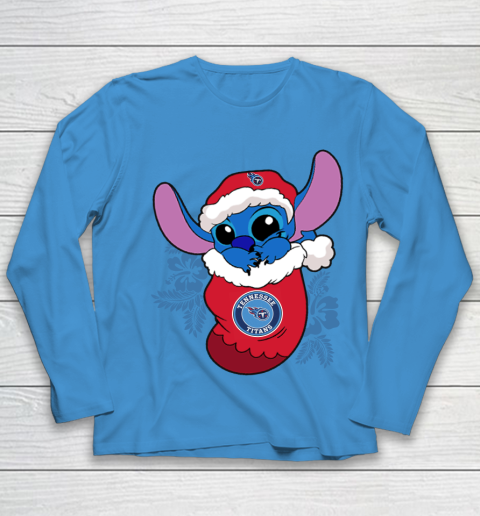 Tennessee Titans Christmas Stitch In The Sock Funny Disney NFL Youth Long Sleeve 7
