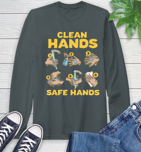 Nurse Shirt Washing Clean Hands Safe Hand Hygiene Wash Save T Shirt Long Sleeve T-Shirt 19